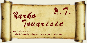 Marko Tovarišić vizit kartica
